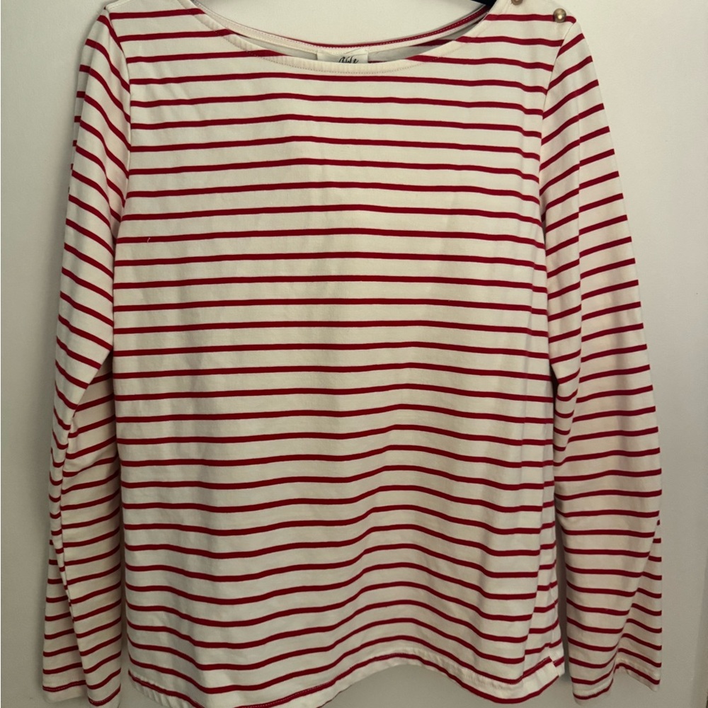 Able Red and White Striped Long Sleeve Top
